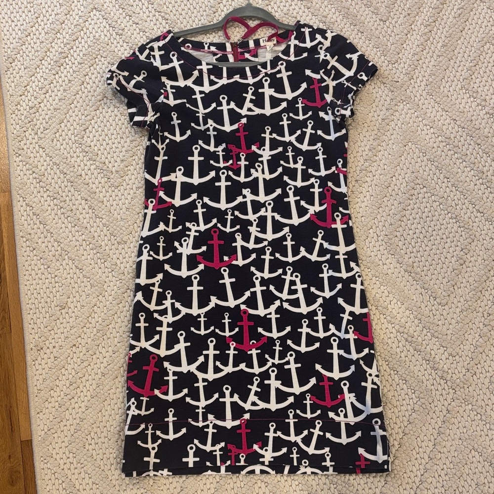 Hatley Nautical Anchor Mini Dress - Navy, White, Pink